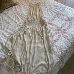 Ramy Brook Audrey- smocked midi dress- size S- sandstone